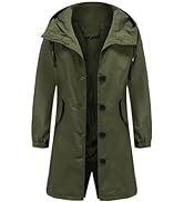 Women's Long Raincoat Outdoor Lightweight Hooded Waterproof Jacket