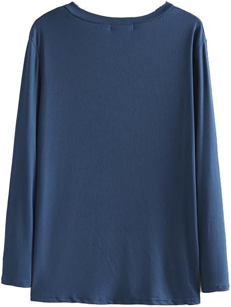 411fMC9BxbL._AC_SX679 Autumn/Winter Women Fashion Plus Size Sweater Block Color O-Neck Button Knitwear Casual False Two Pieces Long Sleeve top