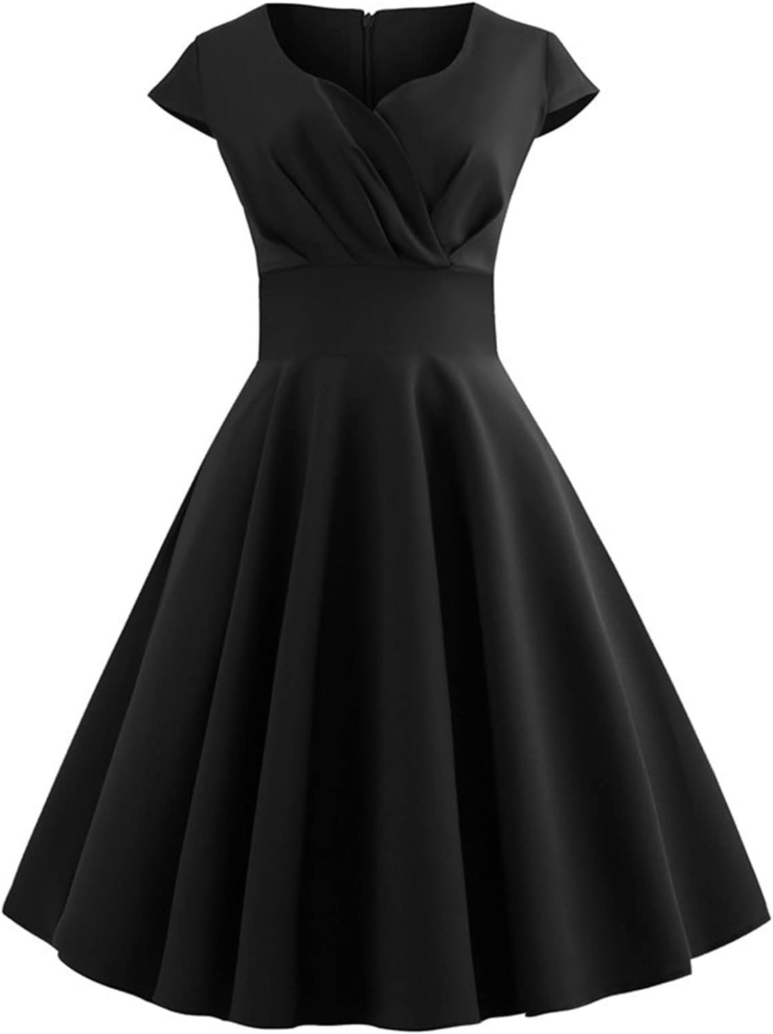 Women's Dress The Population Sexy Solid Color V-Neck Short Sleeve Dress Evening Prom Cocktail Dresses, S-2XL
