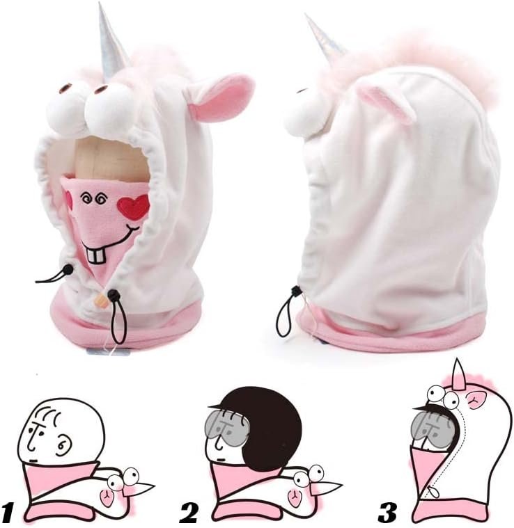 Cute Animal Ski Balaclava Plush Snowboard Face Warmer Mask Winter Snow Sports Accessories Hat Kawaii Snowboard Gear