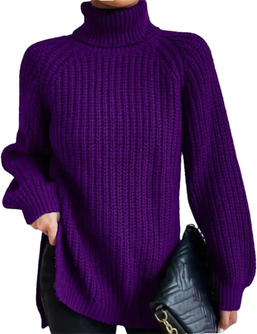 61-M9SEjVoL._AC_SL1080 Turtleneck Fashion Women Sweater Knitted Slim Top Fashion Leisure Sweaters Ladies Pullovers Knitwear