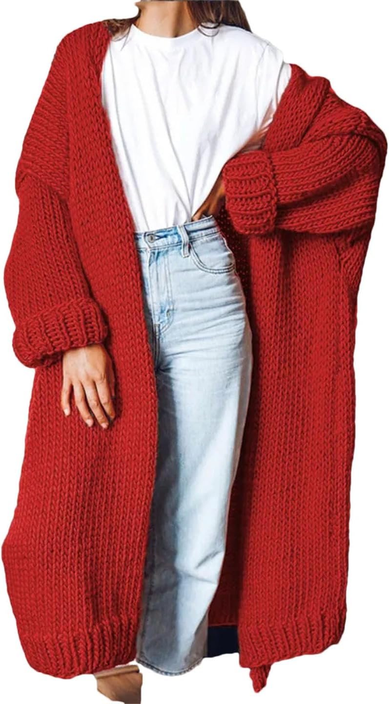 613pXJ9nbFL._AC_SL1440 Fashion Women Sweaters Autumn Winter Solid Knitted Cardigan Medium Long Sweater Coat Women Knitwears