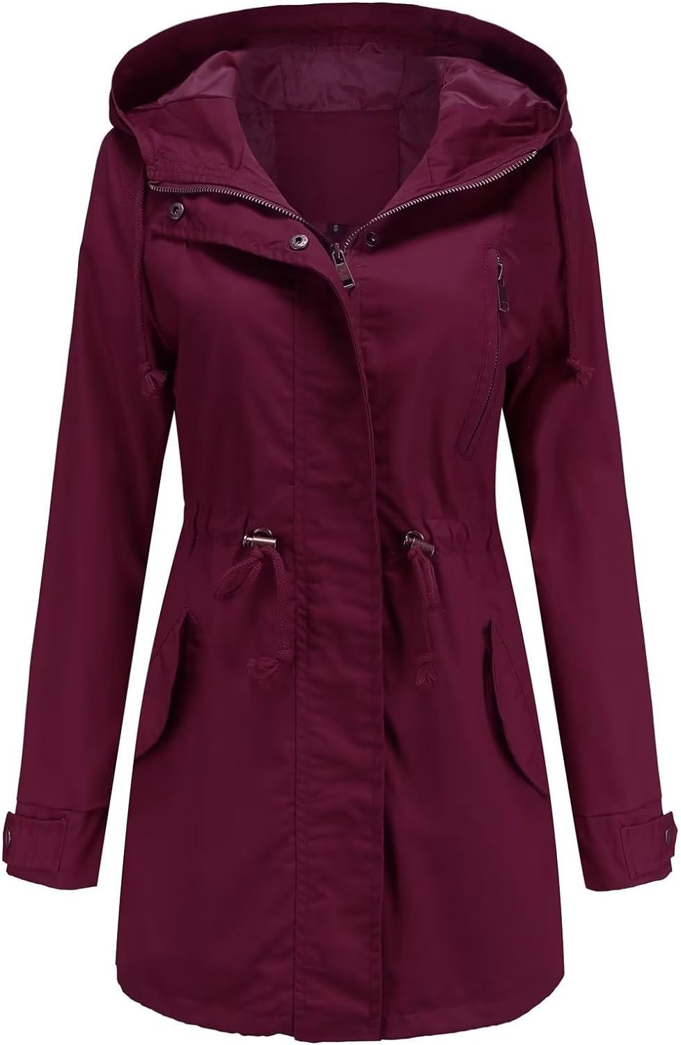 614ARqF0GAL._AC_SL1500 Women's Ligtweight Jackets Anorak Utility Drawstring Waist Hoodie Zip Up Fall Casual Coat with Pockets