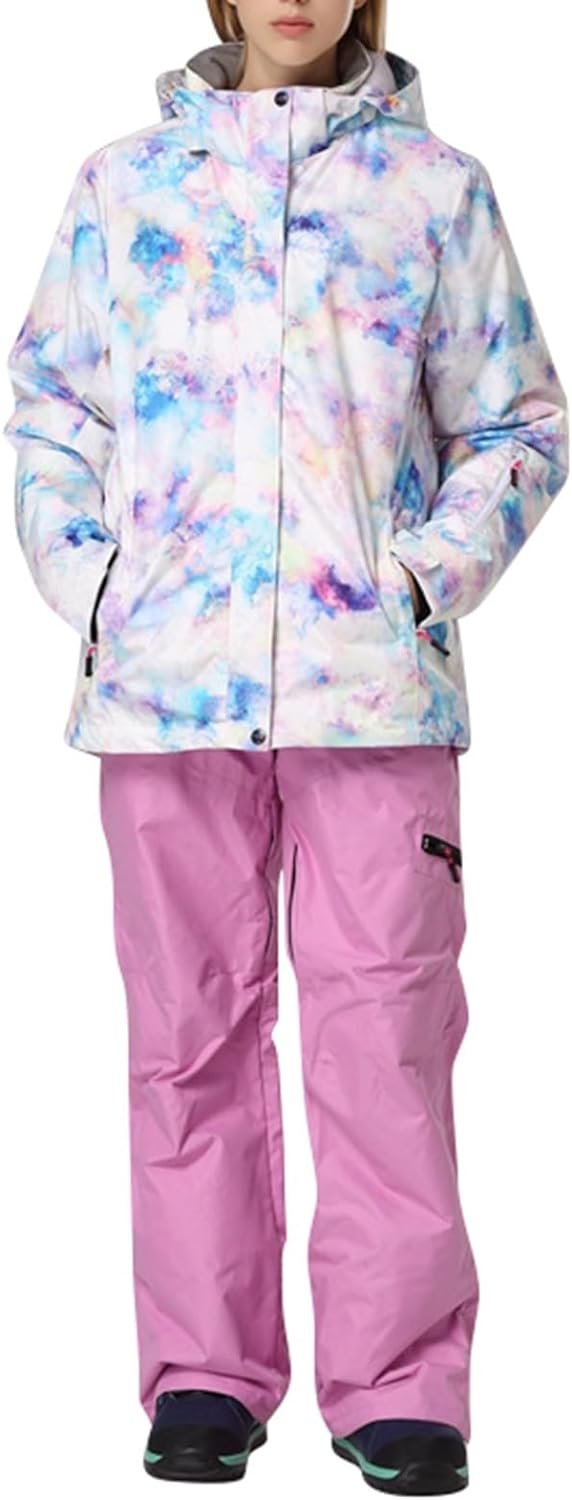 617_gyTjp_L._AC_SL1500 Women's Ski Suit Waterproof Women's Ski Wear Windproof Warm Adult Hardshell Climbing Wear Outdoor Ski Wear Suit