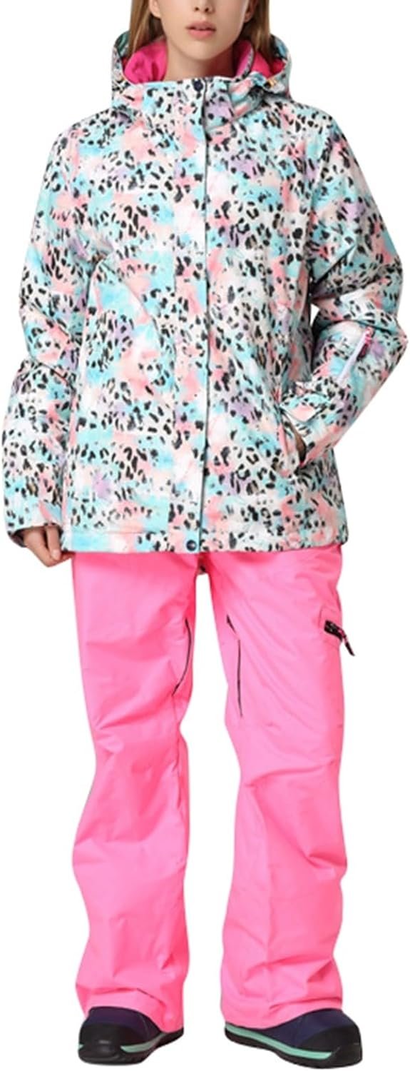 61DgqIYIqYL._AC_SL1500 Women's Ski Suit Waterproof Women's Ski Wear Windproof Warm Adult Hardshell Climbing Wear Outdoor Ski Wear Suit