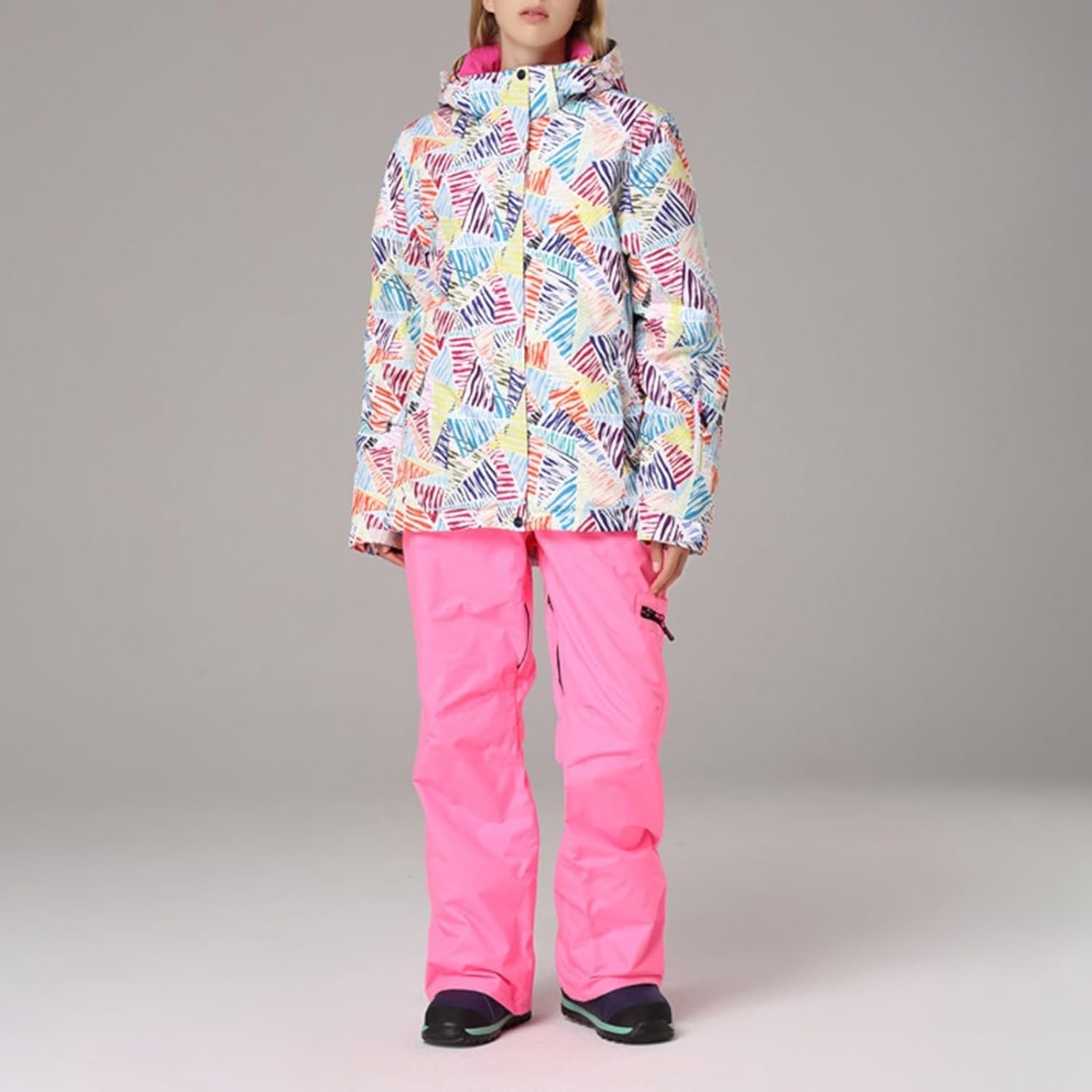 61DoWpgV9xL._AC_SL1500 Women's Ski Suit Waterproof Women's Ski Wear Windproof Warm Adult Hardshell Climbing Wear Outdoor Ski Wear Suit