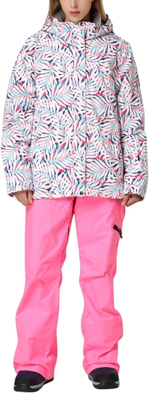 61NV3BhIEnL._AC_SL1500 Women's Ski Suit Waterproof Women's Ski Wear Windproof Warm Adult Hardshell Climbing Wear Outdoor Ski Wear Suit