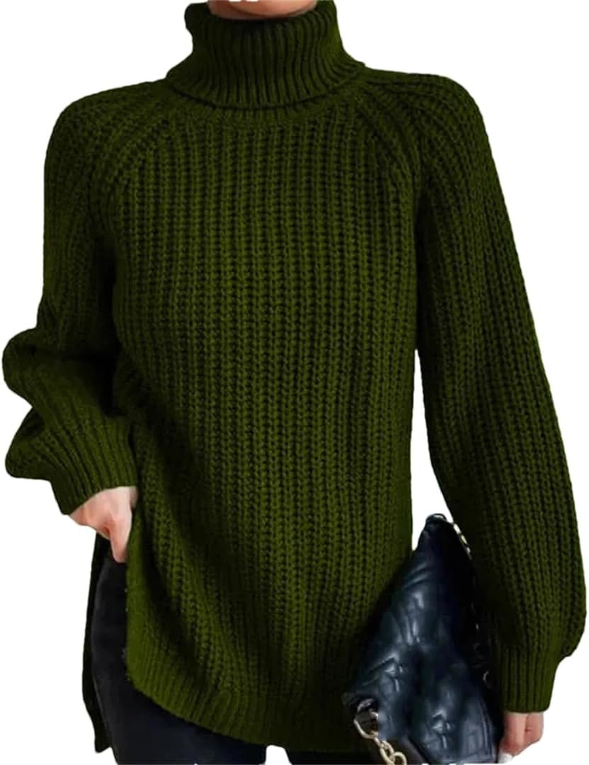 61Z0fnjCCrL._AC_SL1080 Turtleneck Fashion Women Sweater Knitted Slim Top Fashion Leisure Sweaters Ladies Pullovers Knitwear