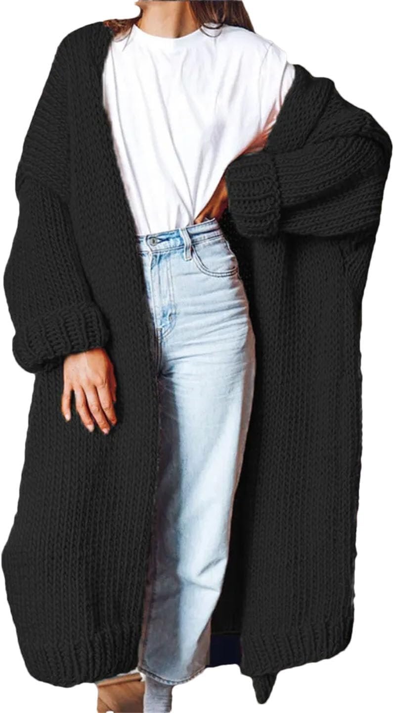 61ZbGf0EzSL._AC_SL1476 Fashion Women Sweaters Autumn Winter Solid Knitted Cardigan Medium Long Sweater Coat Women Knitwears