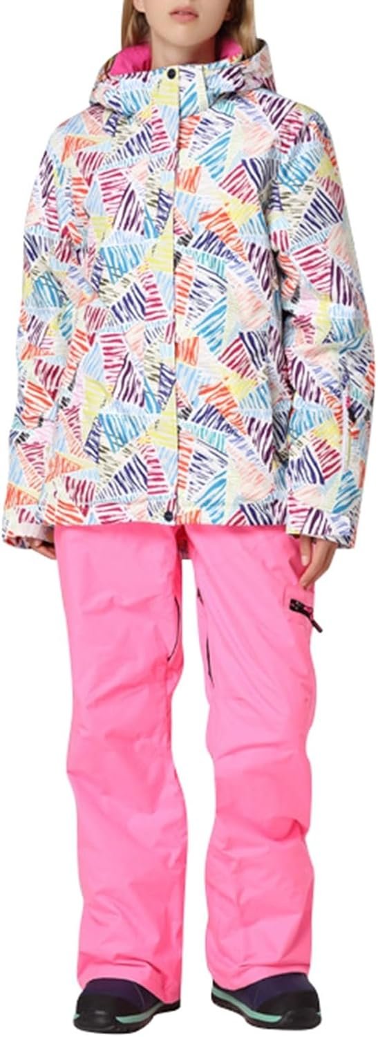 61a4qY-GG7L._AC_SL1500 Women's Ski Suit Waterproof Women's Ski Wear Windproof Warm Adult Hardshell Climbing Wear Outdoor Ski Wear Suit