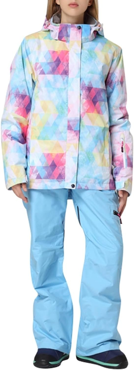 61bmc1S3a-L._AC_SL1500 Women's Ski Suit Waterproof Women's Ski Wear Windproof Warm Adult Hardshell Climbing Wear Outdoor Ski Wear Suit