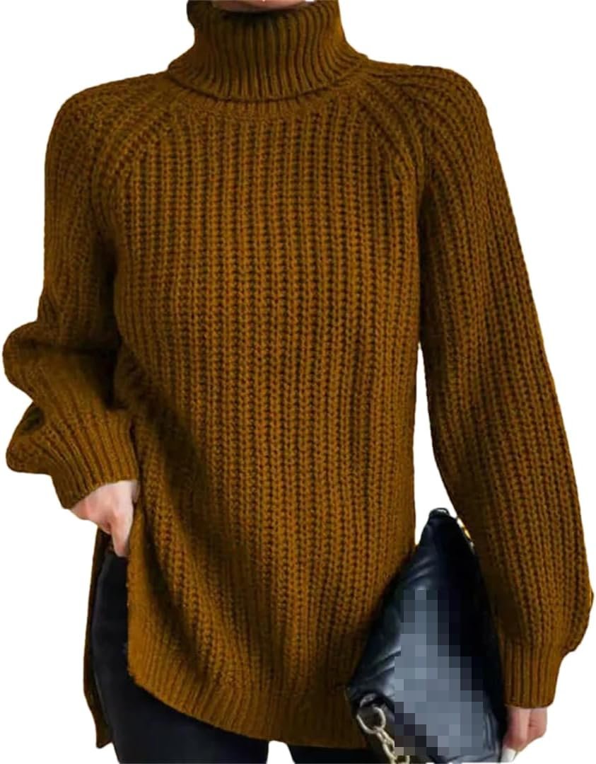61d78RmNmyL._AC_SL1080 Turtleneck Fashion Women Sweater Knitted Slim Top Fashion Leisure Sweaters Ladies Pullovers Knitwear