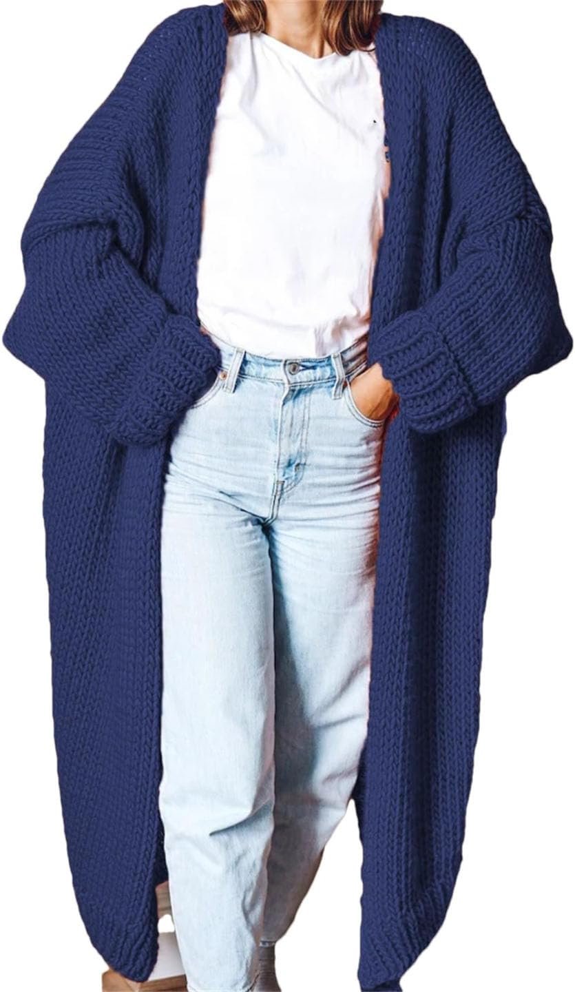 61eRZNlMXIL._AC_SL1440 Fashion Women Sweaters Autumn Winter Solid Knitted Cardigan Medium Long Sweater Coat Women Knitwears