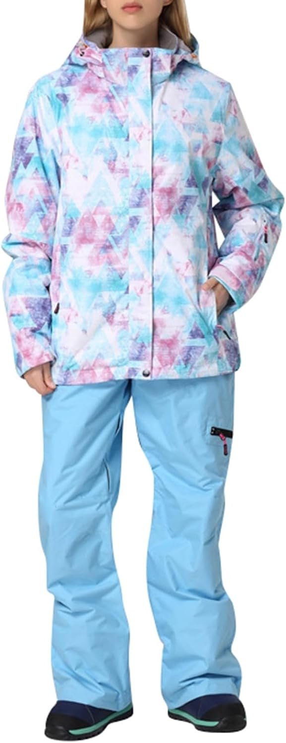 61lojaM5UTL._AC_SL1500 Women's Ski Suit Waterproof Women's Ski Wear Windproof Warm Adult Hardshell Climbing Wear Outdoor Ski Wear Suit