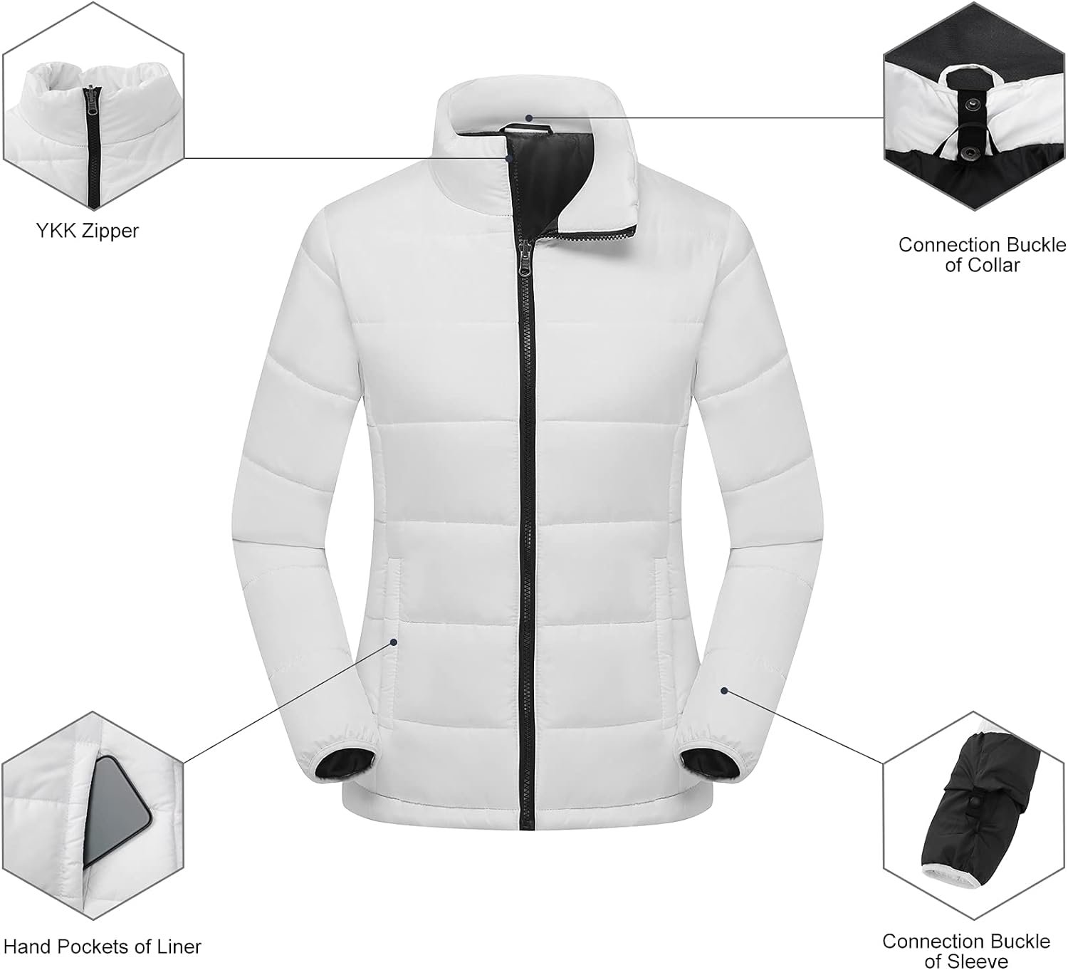 Women's 3 in 1 Ski Jacket Mountain Waterproof Windproof Winter Snow Coat Hike Snowboarding Jackets Hooded Warm Raincoat