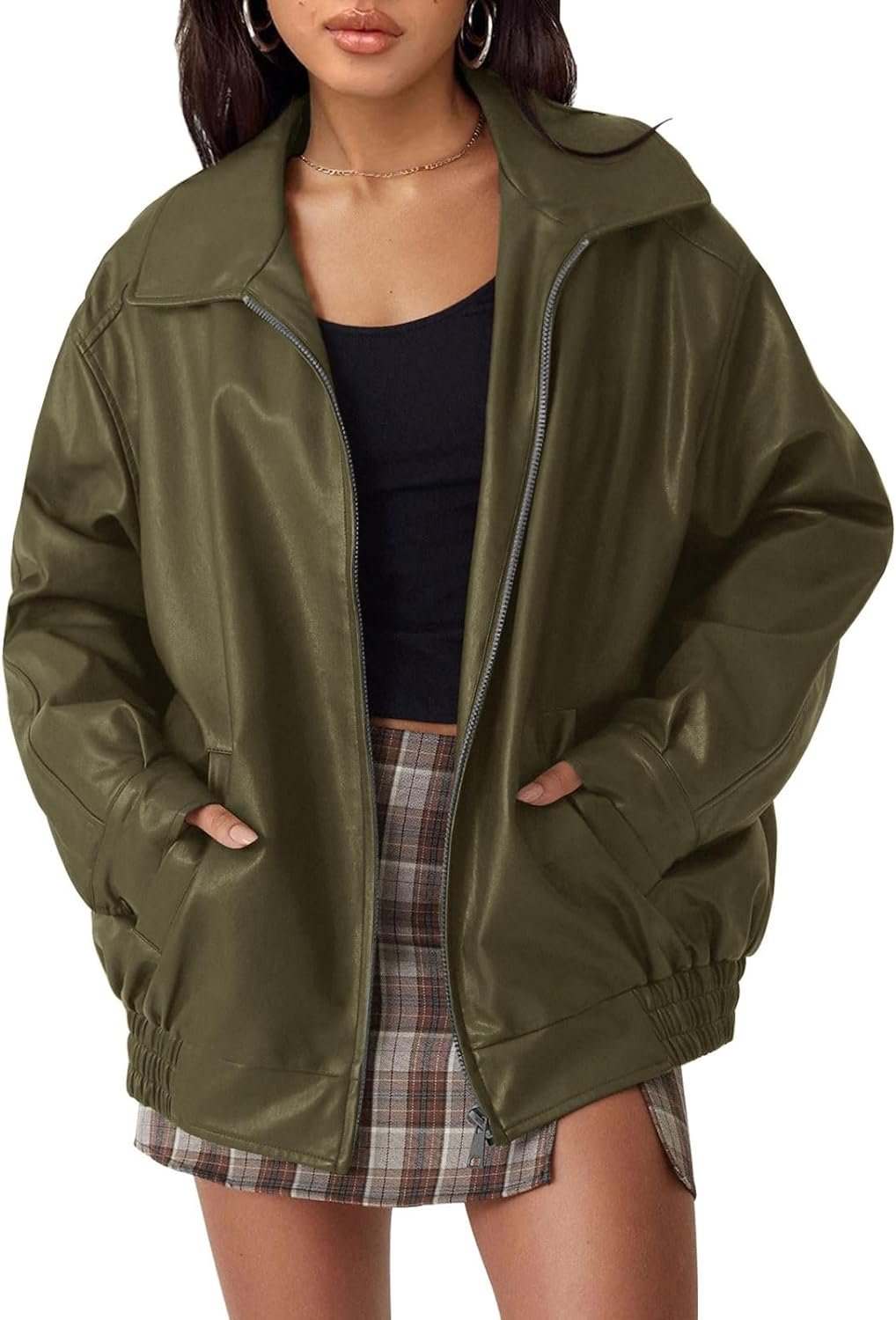 61xzFptgKQL._AC_SL1500 Trendy Queen Women's Leather Jackets Oversized Faux Motorcycle Plus Size Moto Biker Coat Fall Outfits Fashion Clothes 2023