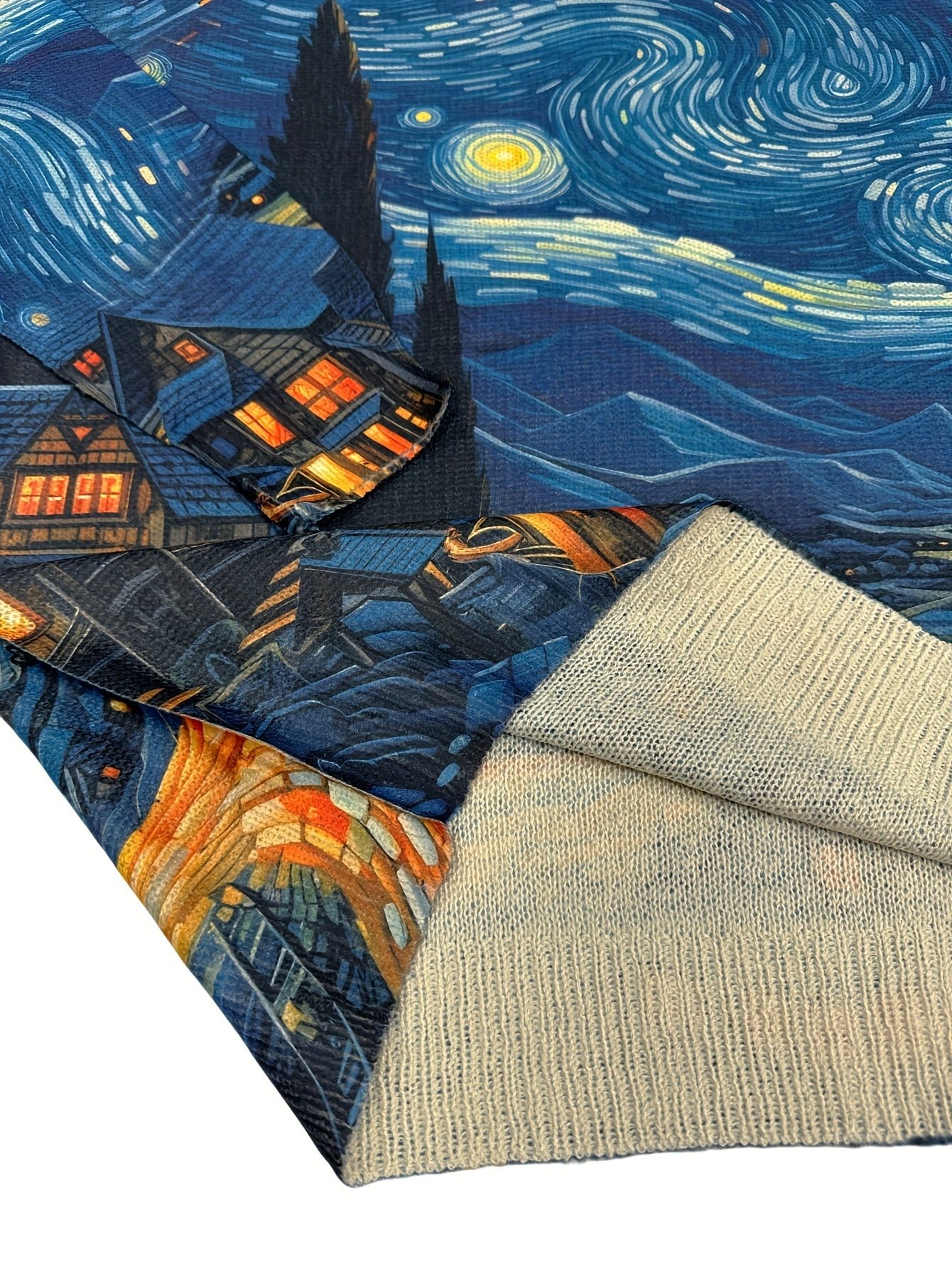 Star Moon Allover Print Knitted Pullover, Casual Long Sleeve Crew Neck Sweater, Women's Clothing