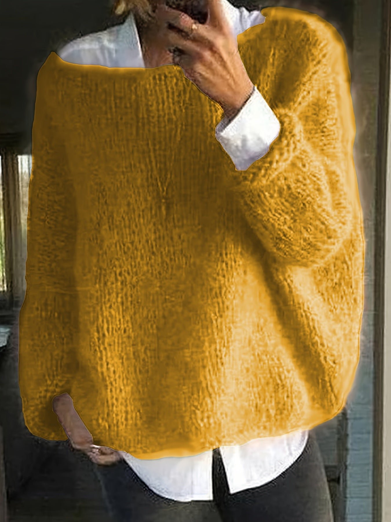 Solid Boat Neck Pullover Sweater, Casual Long Sleeve Loose Sweater, Women's Clothing