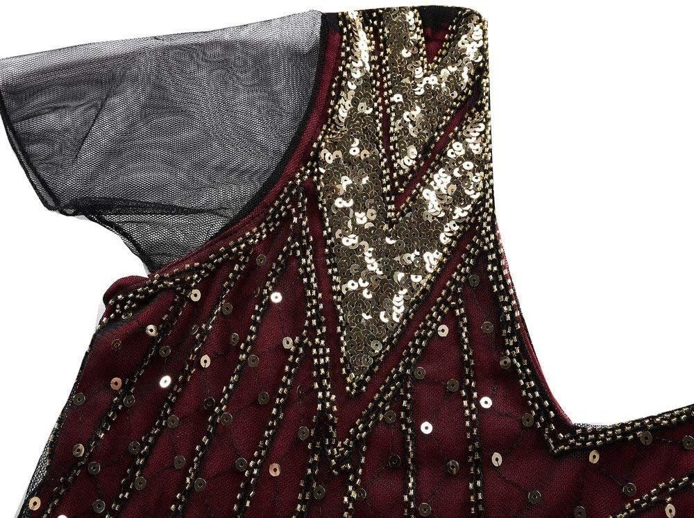 Women Evening Dress 1920s Flapper Cocktail Mermaid Plus Size Formal Gown with Long Gloves