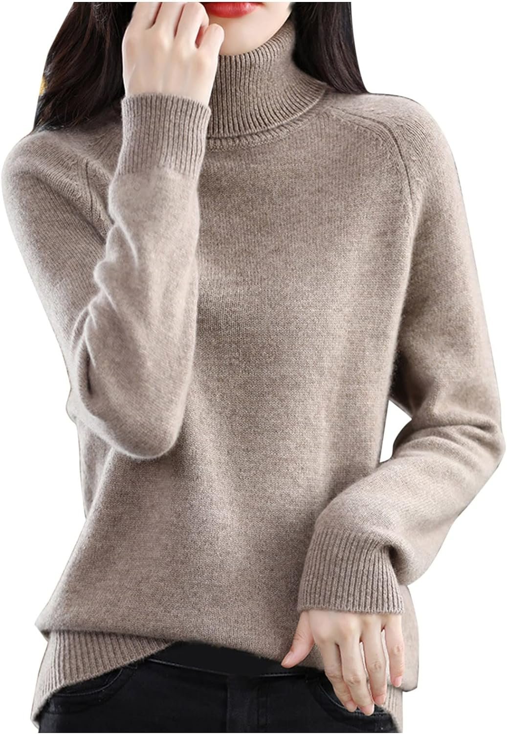 Womens Turtlenck Sweaters Solid Color Thermal Classic Knitwear for Women Fall Winter Leisure Undershirts Sweaters