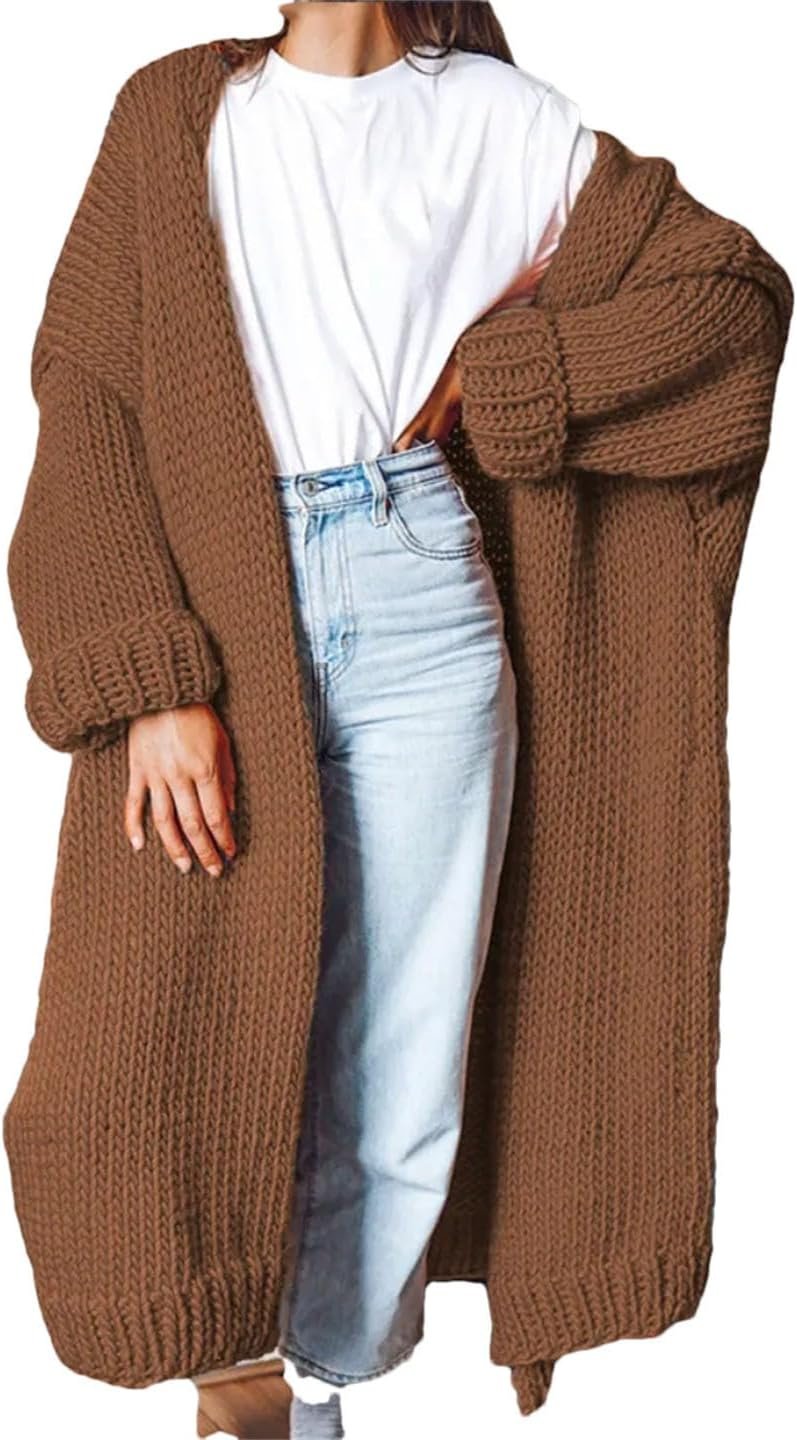 71XZJDmUlxL._AC_SL1440 Fashion Women Sweaters Autumn Winter Solid Knitted Cardigan Medium Long Sweater Coat Women Knitwears