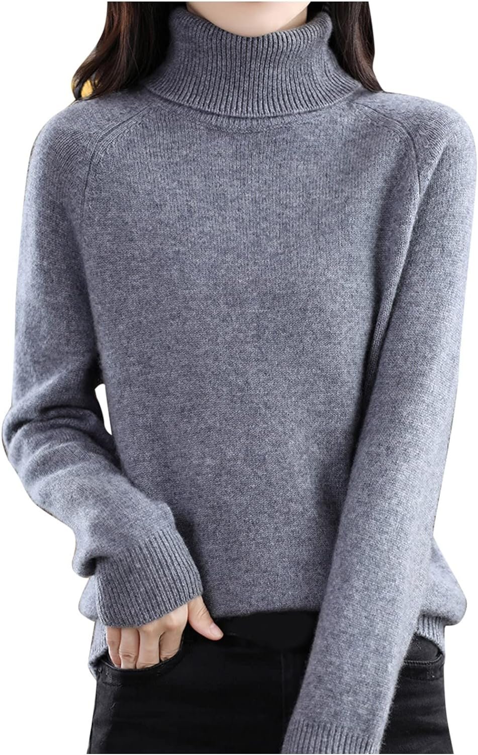 Womens Turtlenck Sweaters Solid Color Thermal Classic Knitwear for Women Fall Winter Leisure Undershirts Sweaters