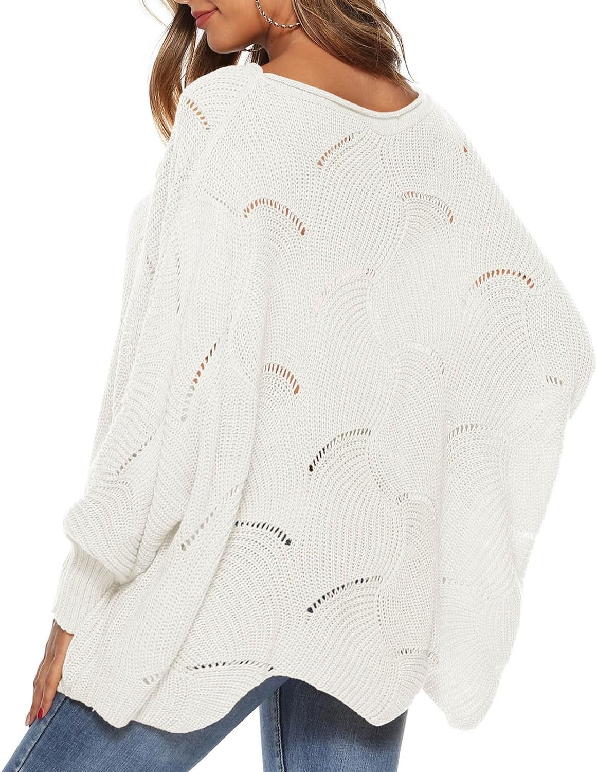 71kyMTrUq_L._AC_SL1500 Women Batwing Sleeve Oversized Sweater Crewneck Loose Knit Jumper Casual Comfy Pullover Sweaters Fashion Knitwear