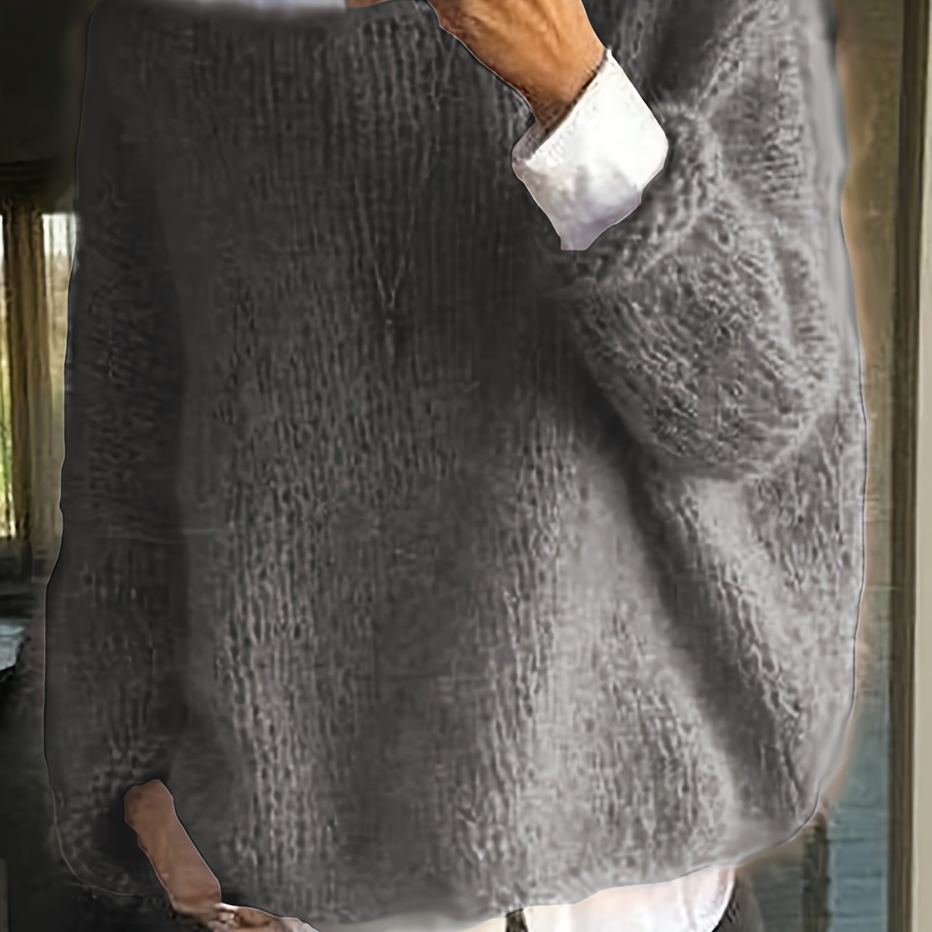 Solid Boat Neck Pullover Sweater, Casual Long Sleeve Loose Sweater, Women's Clothing