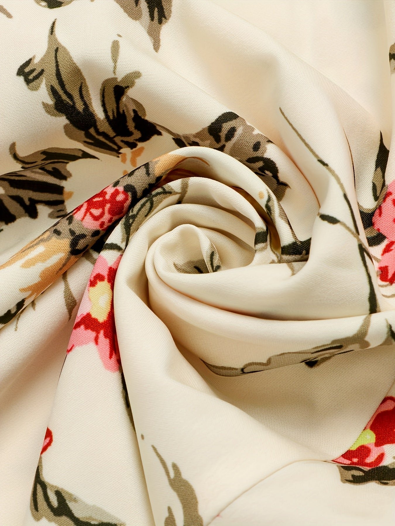 Floral Print A-line Dress, Elegant Crew Neck Half Sleeve Dress For Spring & Summer, Women's Clothing