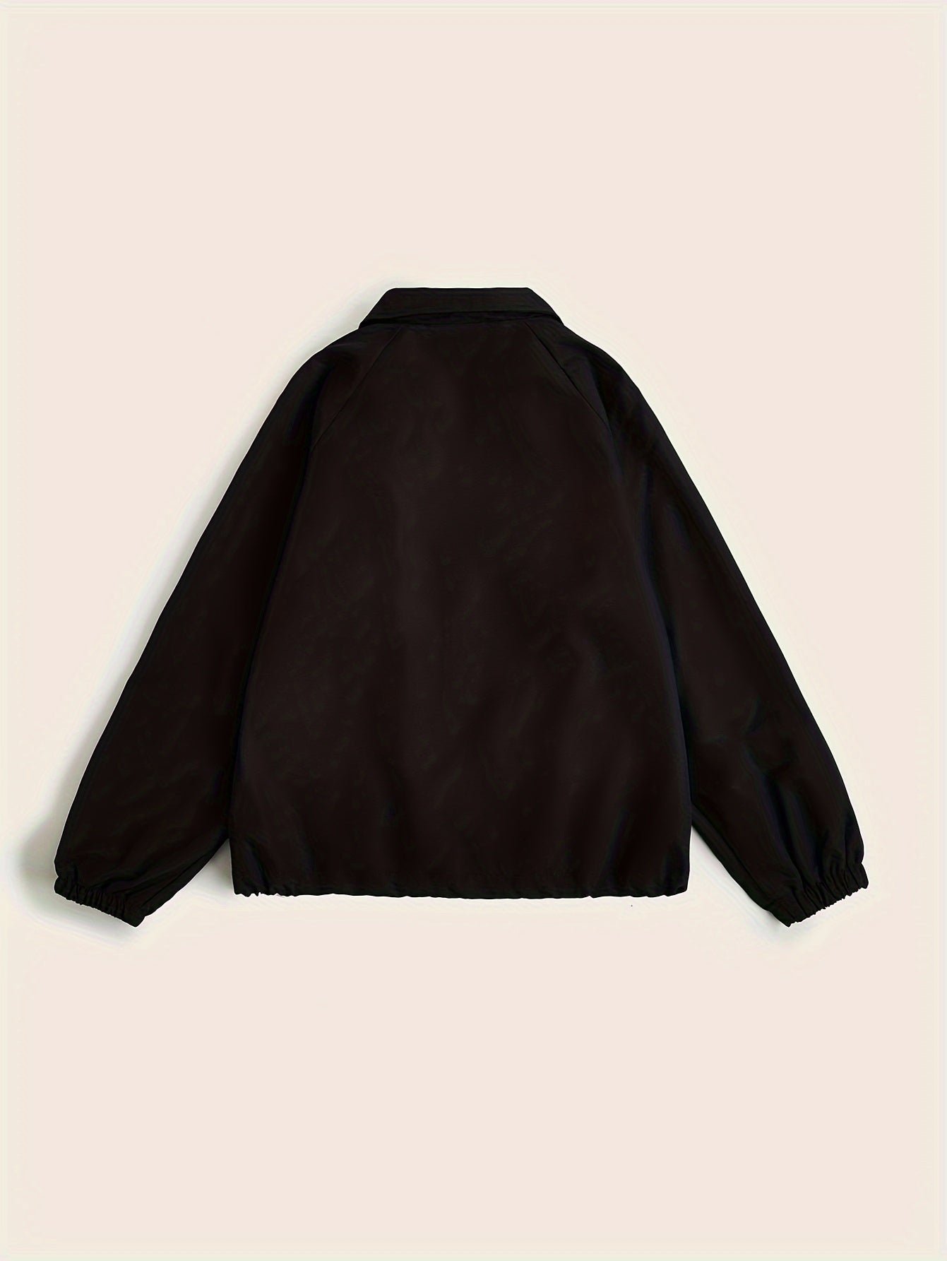 07147b78aab46a443490ef21de43a973-1 Solid Zip Up Jacket, Casual Long Sleeve Windproof Daily Outerwear With Bag, Women's Clothing