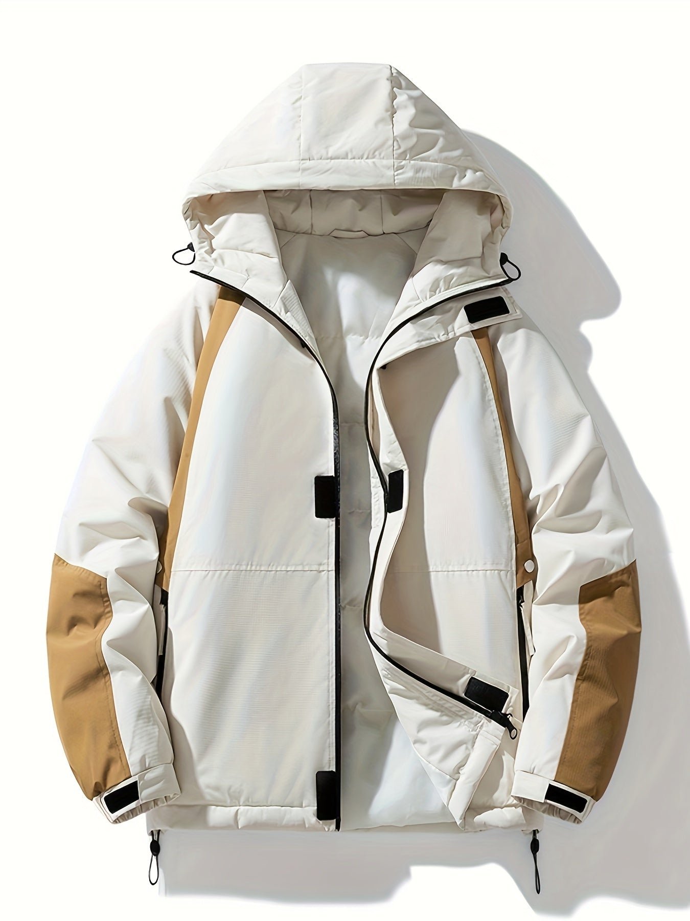 3f0d98d0b6aa2215a95c746d08391515-1 Color Block Trendy Winter Outdoor Sports Jacket, Waterproof Windproof Spliced Hooded Warm Coat, Women's Clothing