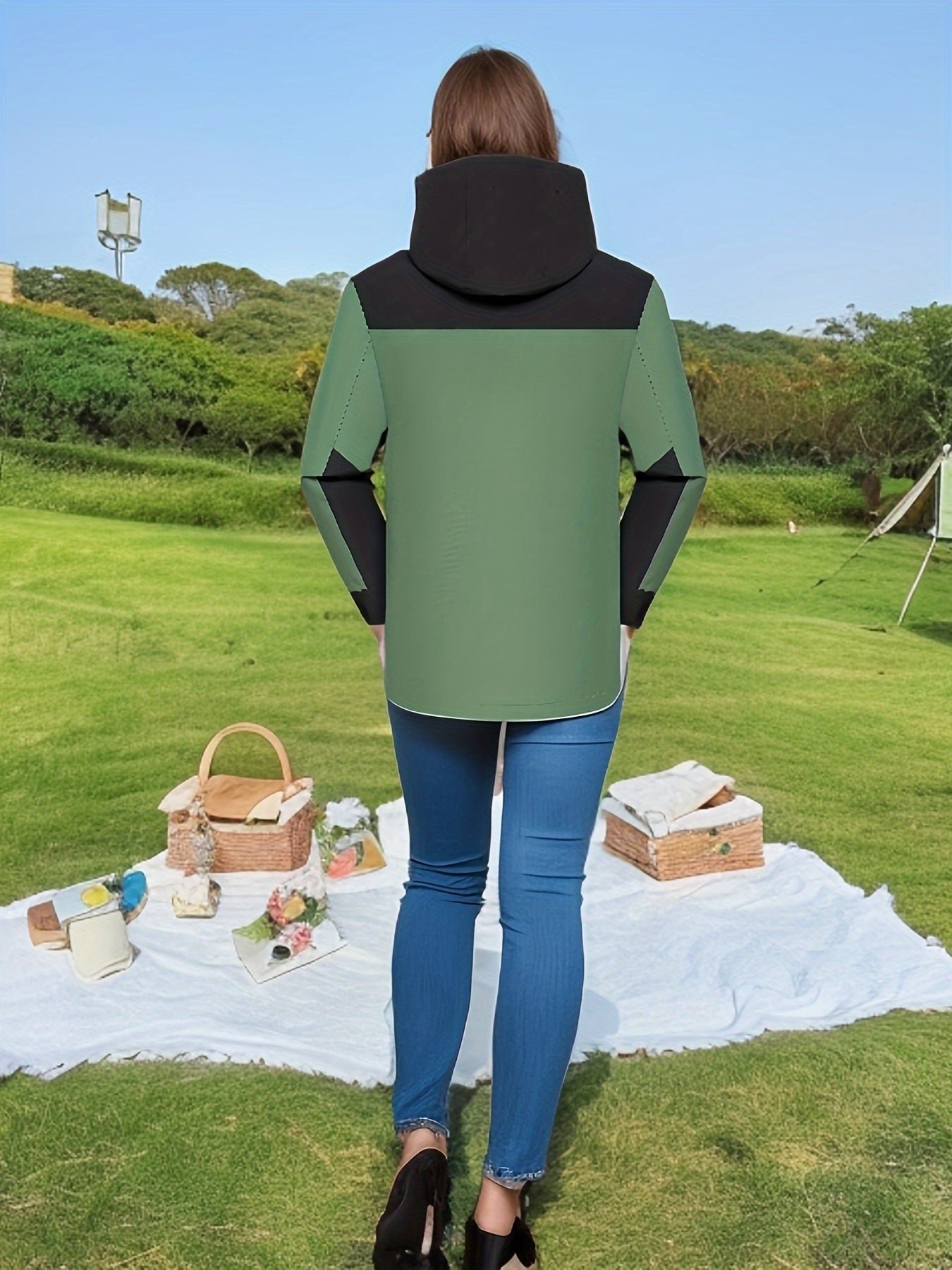 Windproof Waterproof Thermal Detachable Outdoor Jacket, Large Pocket Fall Winter Keep Warm Zip Up Jacket Coat For Hiking Cycling Camping