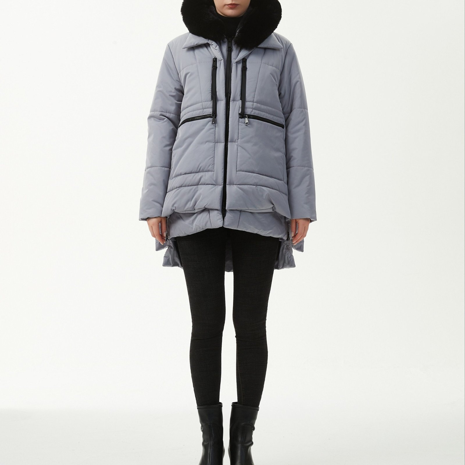 Women's Warm Winter Waterproof Hooded Puffer Jacket, Thicken Fleece Lined Jacket With Removable Faux Fur Trim, Women's Clothing