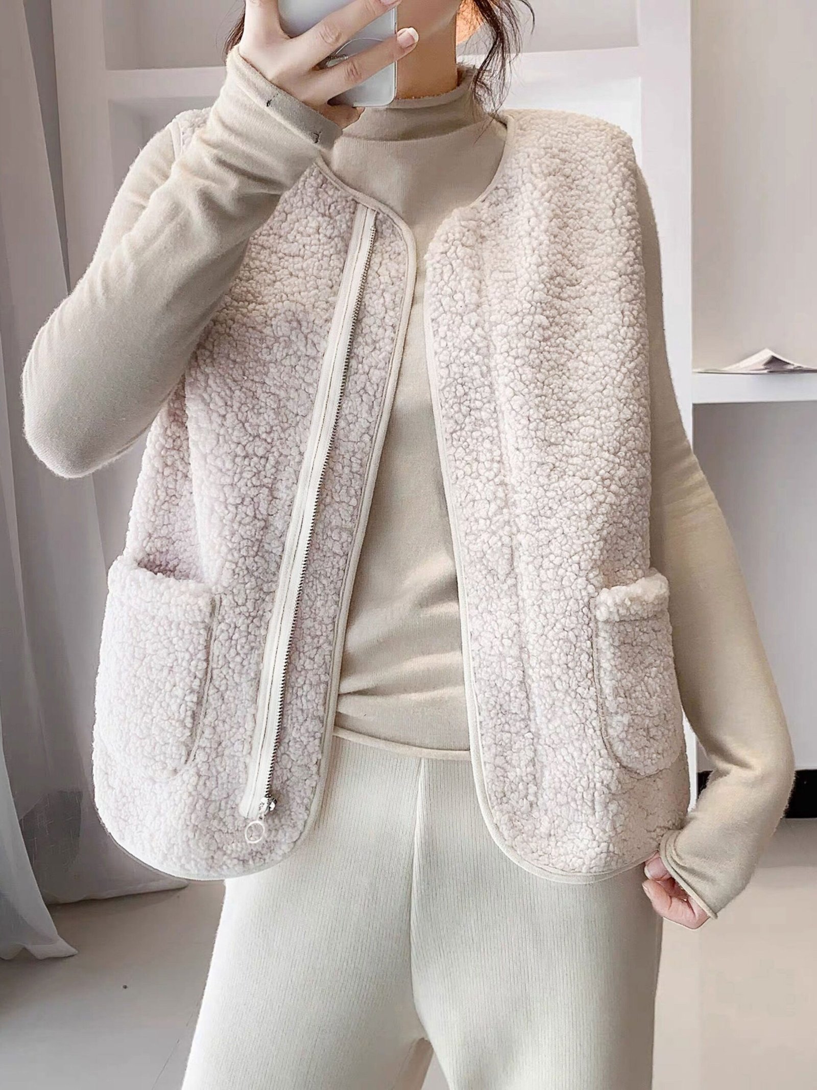 a5b510f9-f499-43d3-9953-8483b707b2c4-1 Patched Pocket Zipper Front Vest Jacket, Casual Sleeveless Jacket For Spring & Summer, Women's Clothing