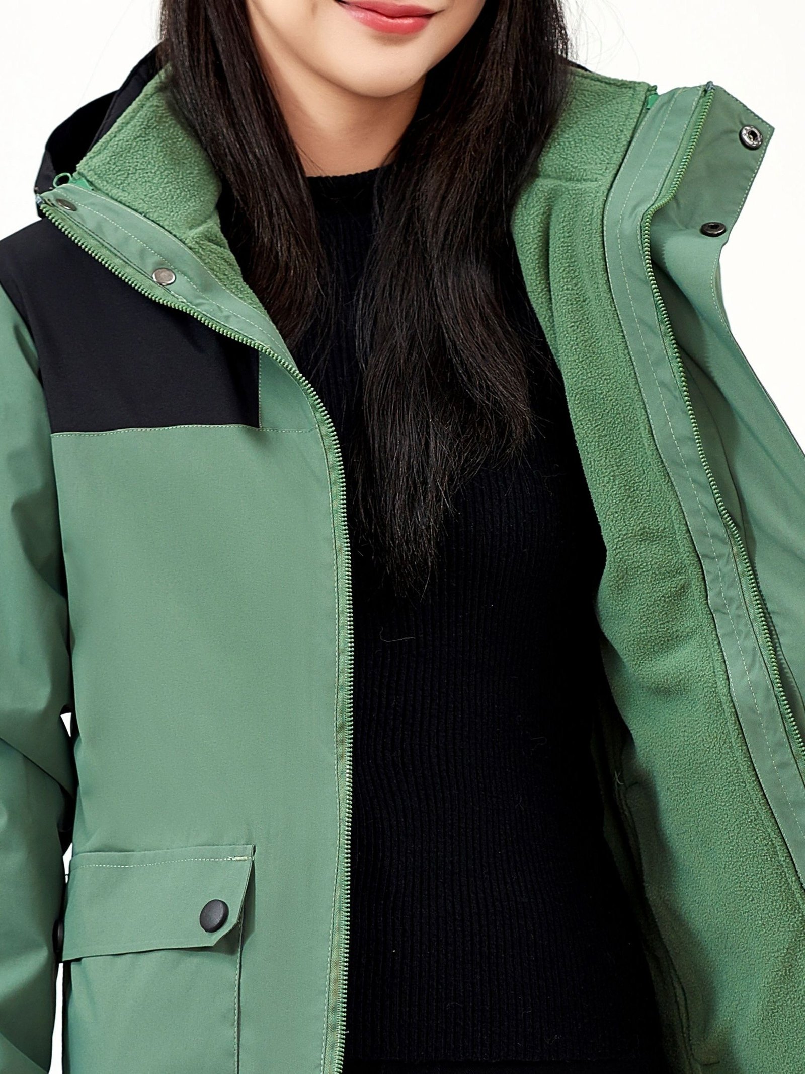 Windproof Waterproof Thermal Detachable Outdoor Jacket, Large Pocket Fall Winter Keep Warm Zip Up Jacket Coat For Hiking Cycling Camping