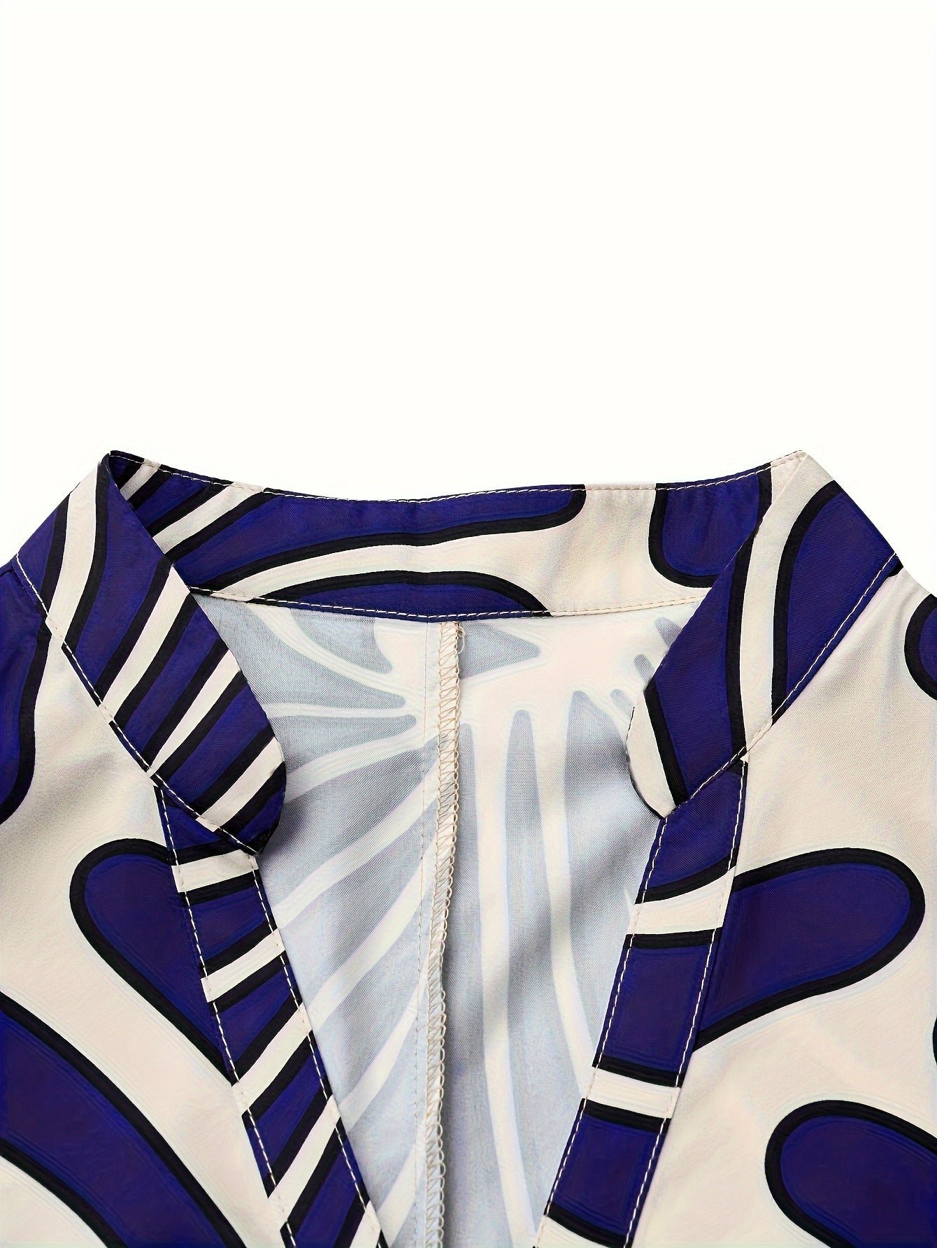 Plus Size All Over Print Tiered Dress, Vacation Button Front 3/4 Sleeve Dress For Spring & Summer, Women's Plus Size Clothing