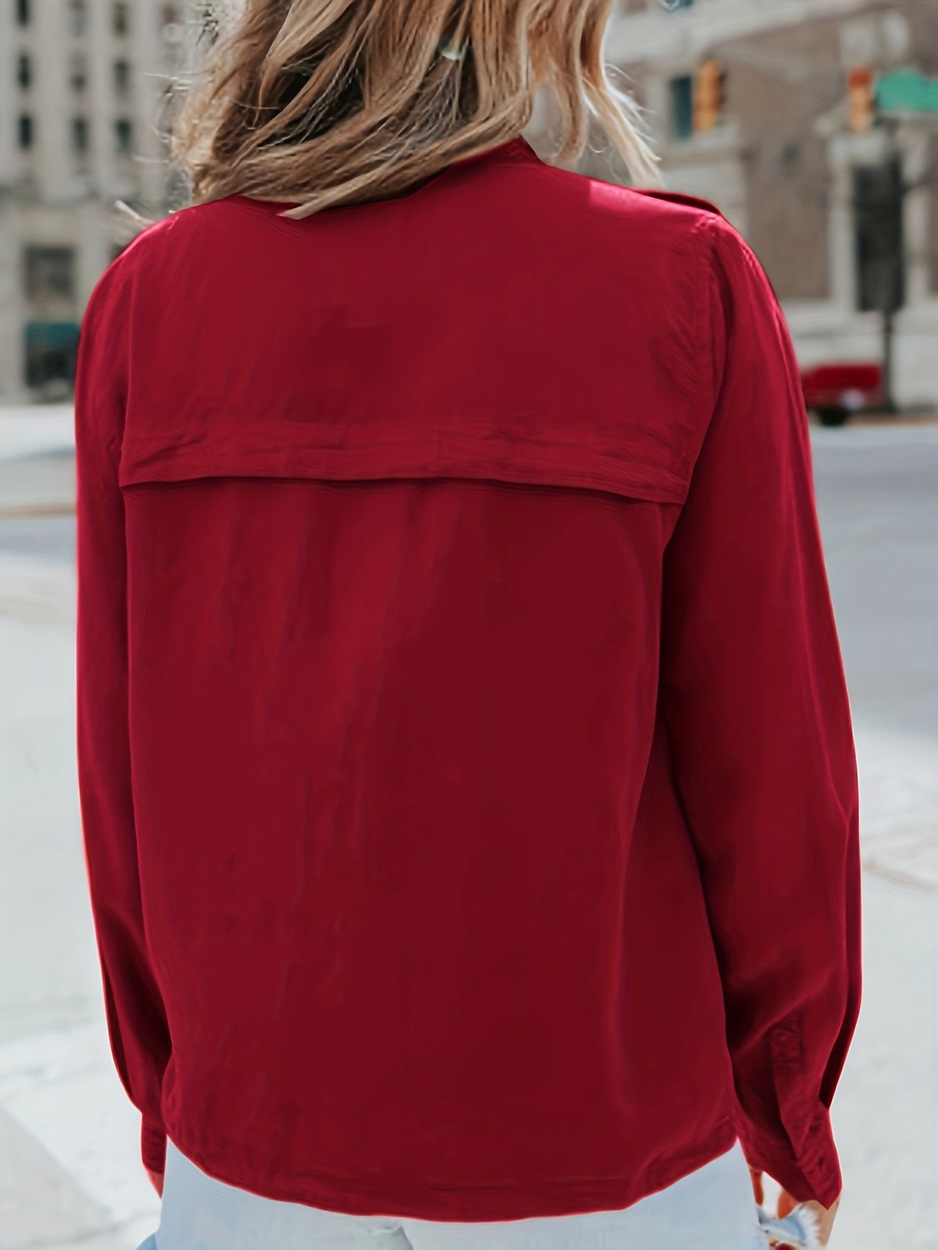 Solid Button Front Jacket, Casual Long Sleeve Zipper Versatile Outerwear, Women's Clothing