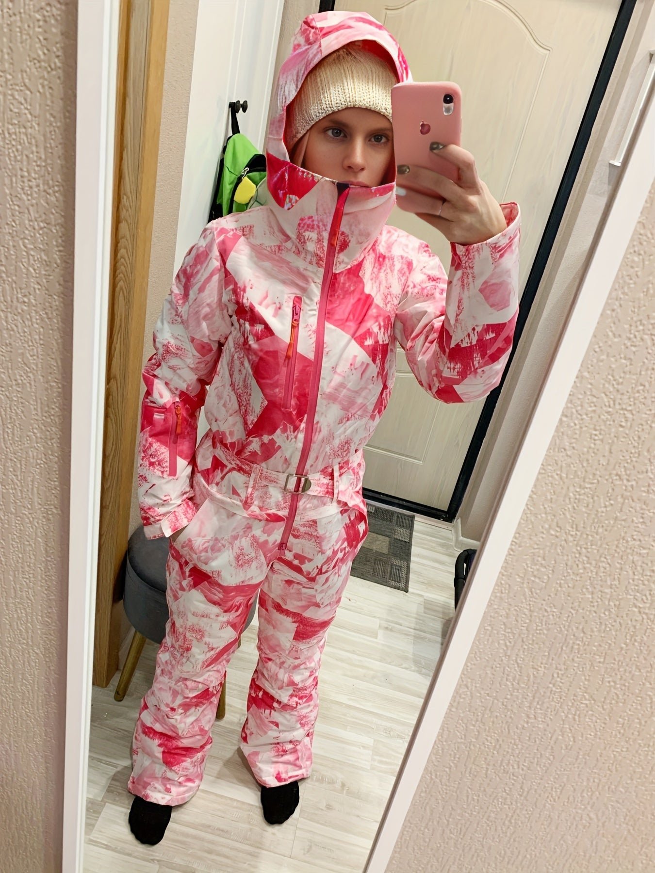 Women's Sport Waterproof Snow Jumpsuit, Winter Outdoor Sports Warm Ski Hooded Suit, Women's Activewear