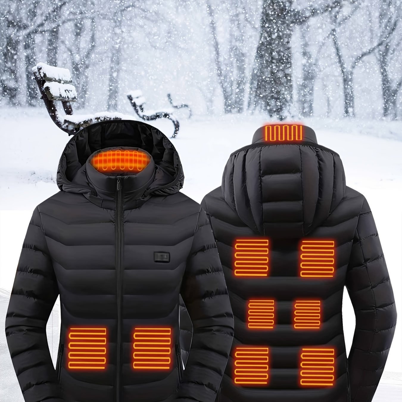 deea883b9b95e8671ebcbaf92f3d09a1_512b4cfb8237 Women's Waterp Resistant Heated Jacket, Long Sleeve Thermal Clothing, USB Electric Heating Coat For Outdoor Camping, Cycling, Fishing, Hiking, Skiing Thermal Wear (Battery Pack Not Included) For Fall & Winter