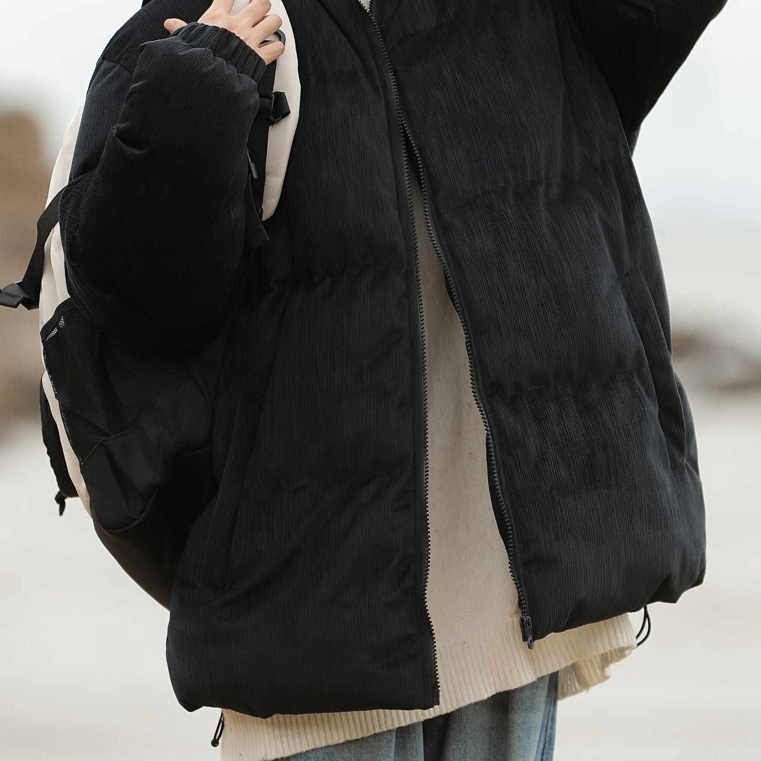 Women's Casual Versatile Warm Stand Collar Puffer Jacket, Winter Sports Outdoor Coat, Women's Clothing