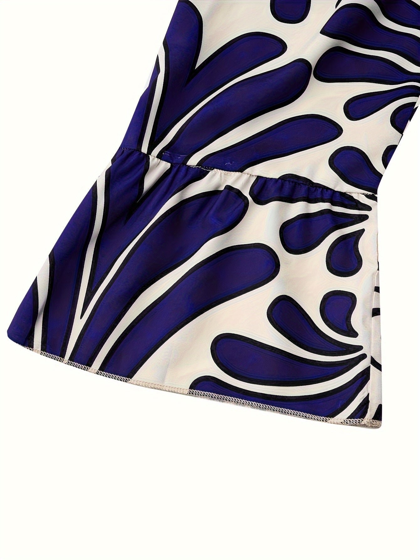 Plus Size All Over Print Tiered Dress, Vacation Button Front 3/4 Sleeve Dress For Spring & Summer, Women's Plus Size Clothing